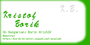 kristof borik business card