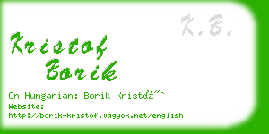 kristof borik business card